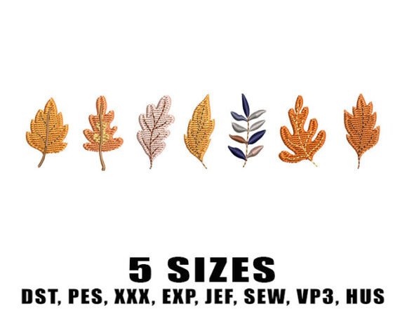Autumn Leaves Set Embroidery Design