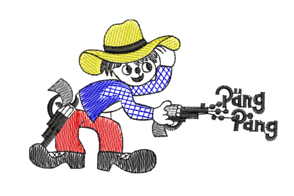 Cowboy Embroidery Design