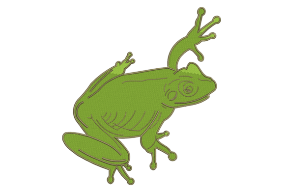 Cute Frog Embroidery Design