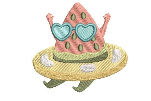 Cute Watermelon Slice in Floatie Embroidery