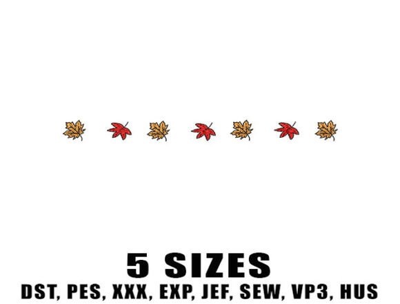 Falling Leaves Border Embroidery Design