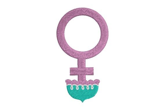Floral Crown Female Symbol Embroidery Design