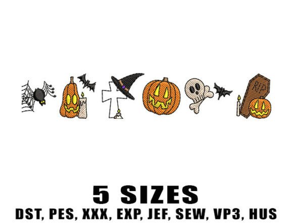 Halloween Face Embroidery Design