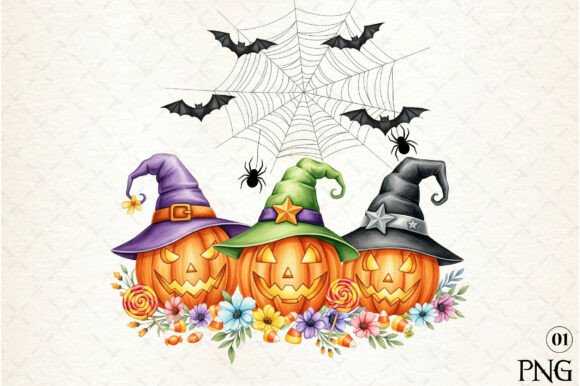 Halloween Pumpkin Embroidery PNG