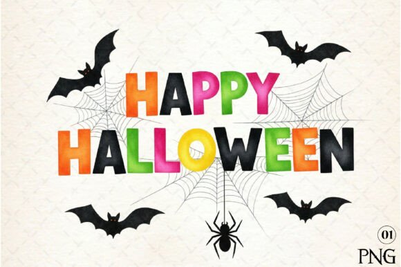 Happy Halloween Embroidery PNG