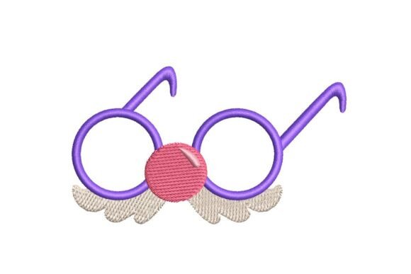 Humorous Glasses with Clown Nose Embroidery