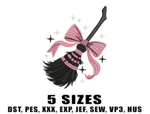 Pink Spooky Witch Embroidery Design
