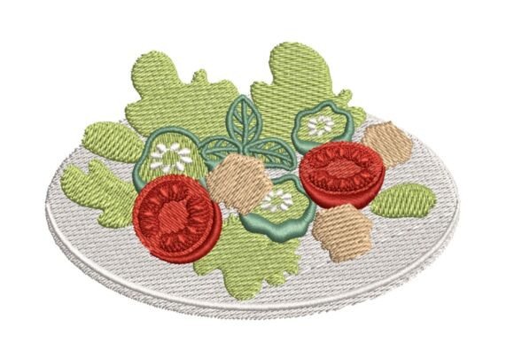 Rustic Panzanella Salad Embroidery Design