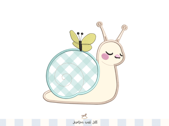 Snail Applique Machine Embroidery Design